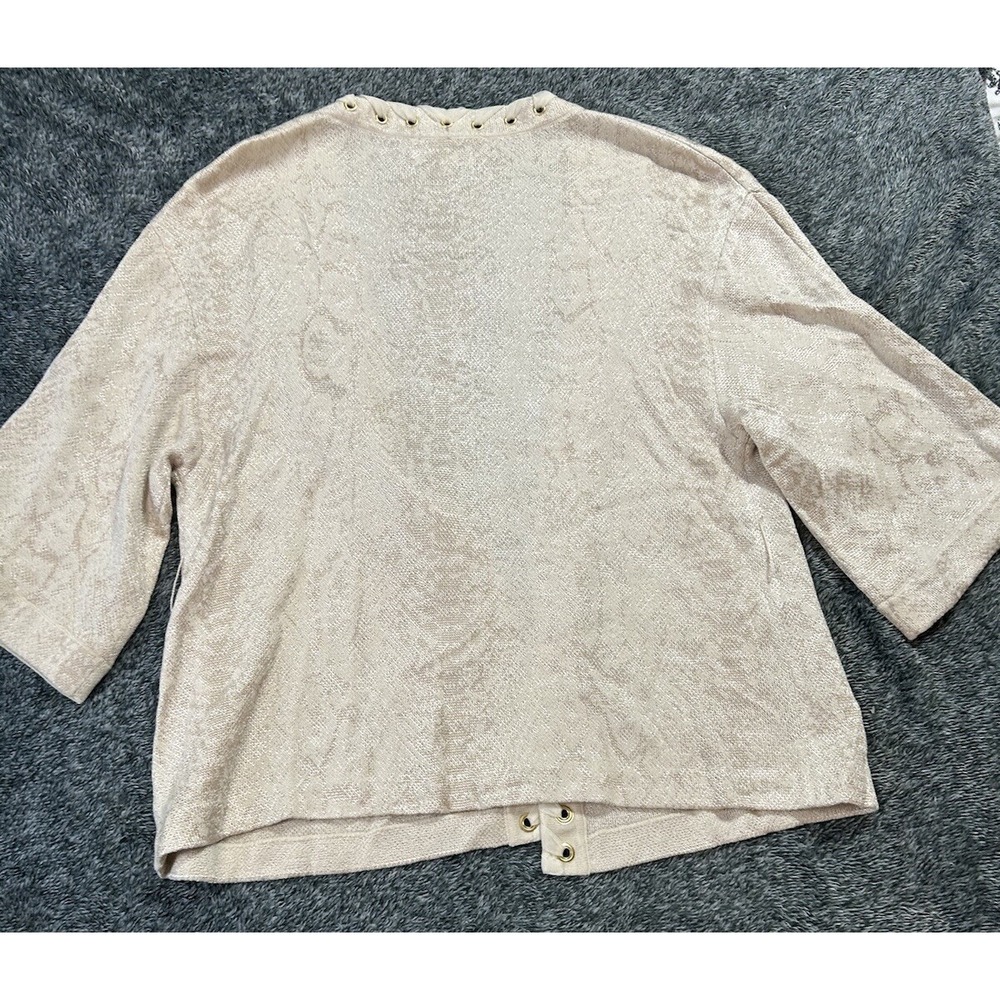 ST. John Collection Womens Size M Beige Long Sleeve Open Front Cardigan Sweater - Picture 6 of 8